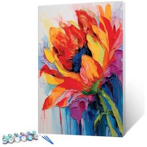 Paint by Number Canvas Flower 16” x 20”